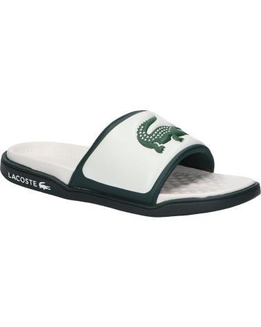 LACOSTE SERVE SLIDE DUAL 47CMA0014 WHITE DARK GREEN SLIDES 1Y5 OFF WHT-DK GRN
