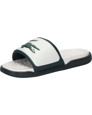LACOSTE SERVE SLIDE DUAL 47CMA0014 WHITE DARK GREEN SLIDES 1Y5 OFF WHT-DK GRN