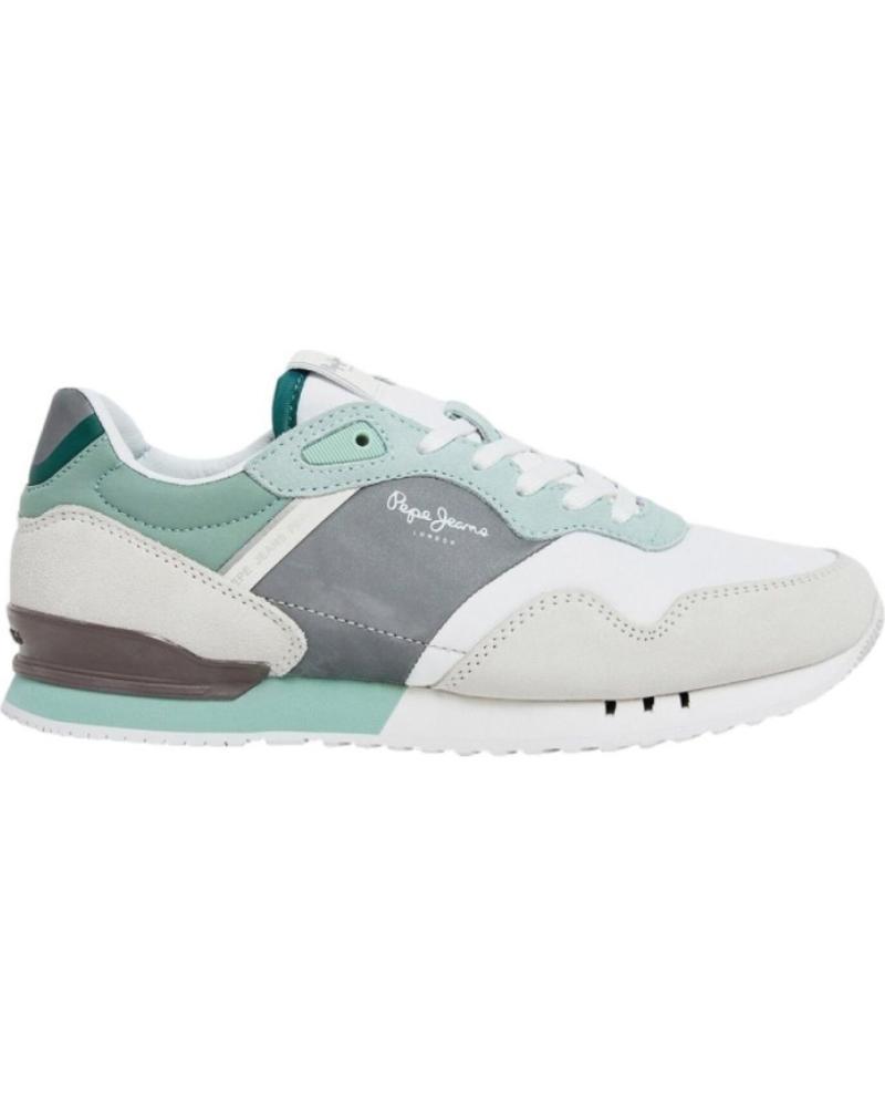 Sneaker für Damen PEPE JEANS PLS40006 ZAPATILLAS CASUAL DE MUJER BLANCO Y VERD BLANCO Y VERDE BLANCO