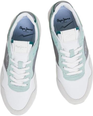 Sneaker für Damen PEPE JEANS PLS40006 ZAPATILLAS CASUAL DE MUJER BLANCO Y VERD BLANCO Y VERDE BLANCO