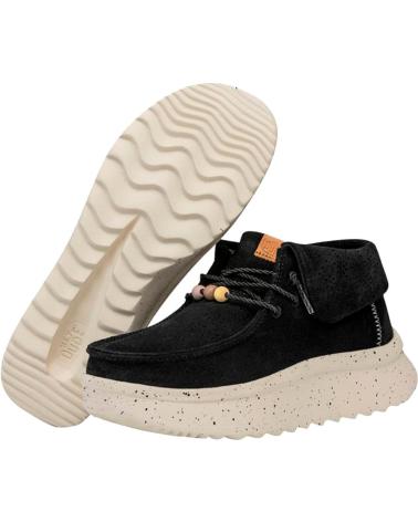 Schuhe für Damen HEY DUDE MUJER MOCASINES WENDY PEAK FOLD BOOT SUEDE NEGRO