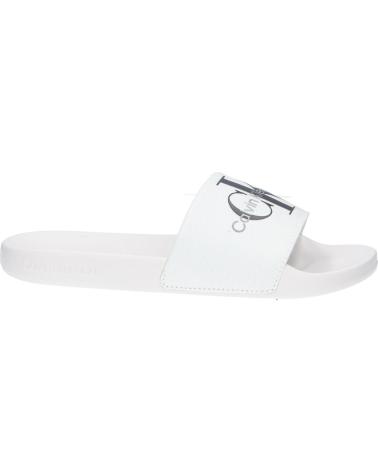 Chanclas de Hombre CALVIN KLEIN YM0YM00061 SLIDE MONOGRAM YBR BRIGHT WHITE-BLACK