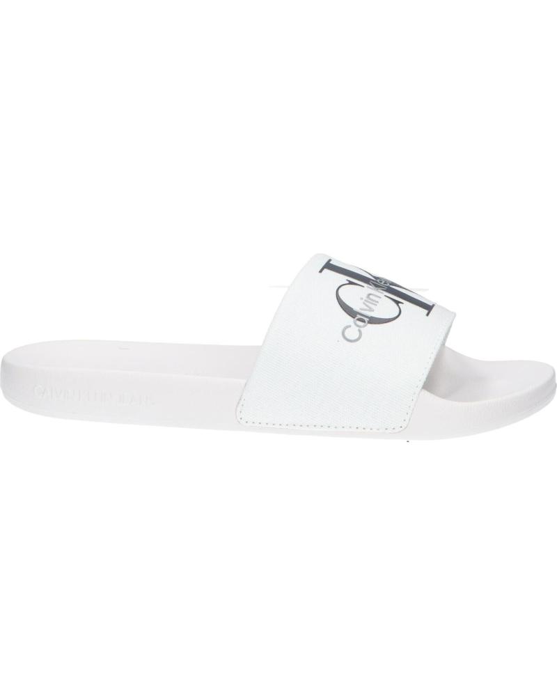Chanclas de Hombre CALVIN KLEIN YM0YM00061 SLIDE MONOGRAM YBR BRIGHT WHITE-BLACK