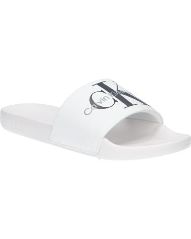 Chanclas de Hombre CALVIN KLEIN YM0YM00061 SLIDE MONOGRAM YBR BRIGHT WHITE-BLACK