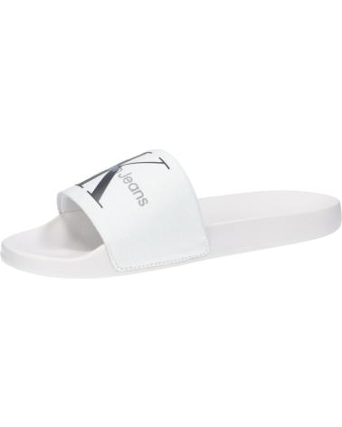 Chanclas de Hombre CALVIN KLEIN YM0YM00061 SLIDE MONOGRAM YBR BRIGHT WHITE-BLACK