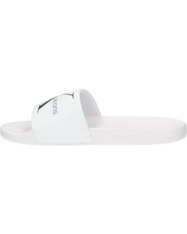 Chanclas de Hombre CALVIN KLEIN YM0YM00061 SLIDE MONOGRAM YBR BRIGHT WHITE-BLACK