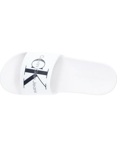 Chanclas de Hombre CALVIN KLEIN YM0YM00061 SLIDE MONOGRAM YBR BRIGHT WHITE-BLACK