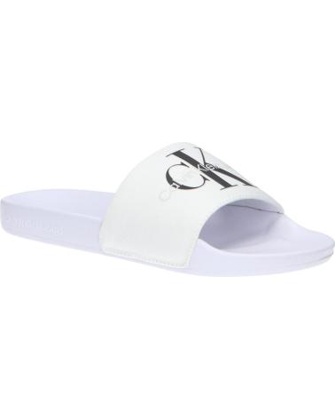 Chanclas de Mujer CALVIN KLEIN YW0YW00103 SLIDE MONOGRAM 01W BRIGHT WHITE-BLACK