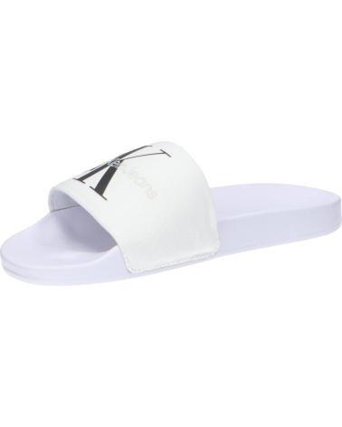 Chanclas de Mujer CALVIN KLEIN YW0YW00103 SLIDE MONOGRAM 01W BRIGHT WHITE-BLACK