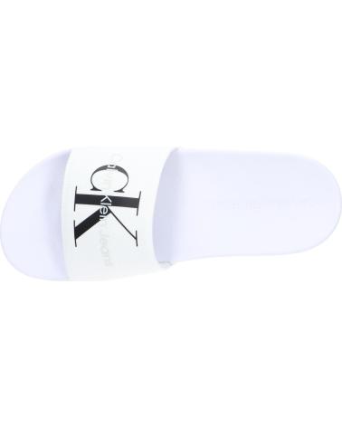 Chanclas de Mujer CALVIN KLEIN YW0YW00103 SLIDE MONOGRAM 01W BRIGHT WHITE-BLACK