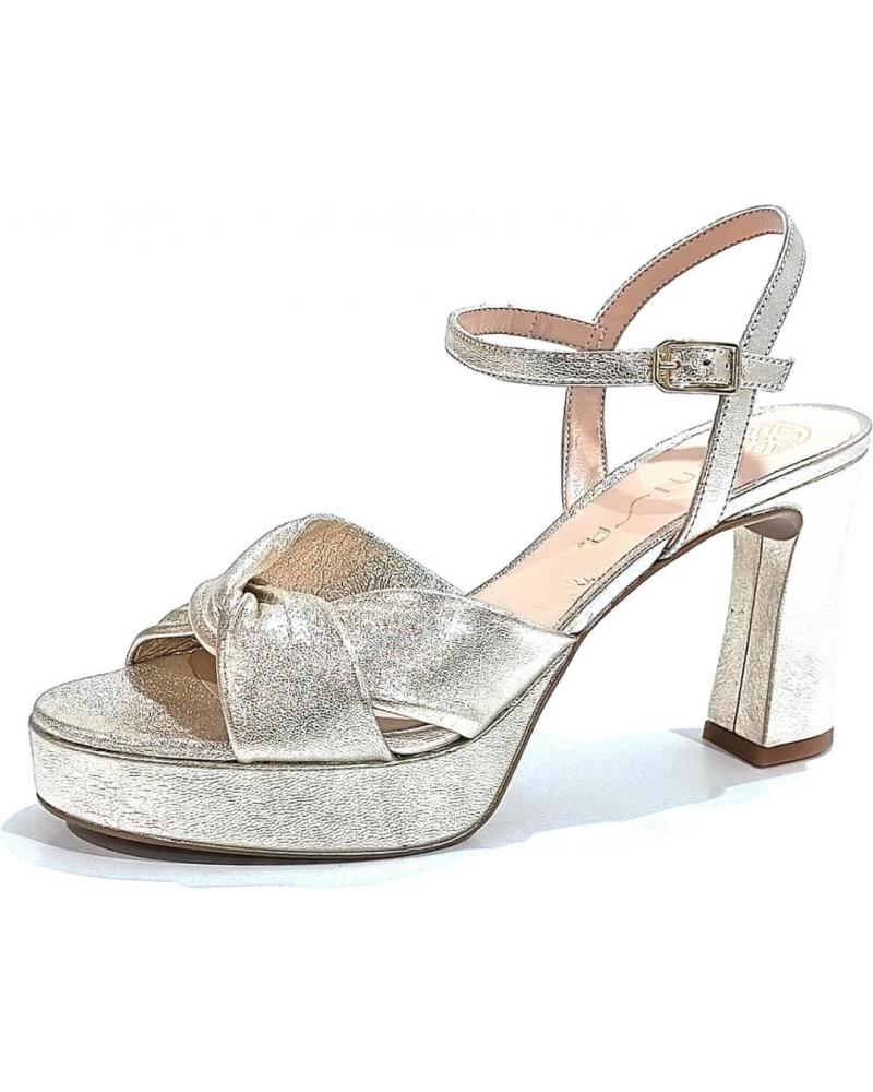 Sandali per Donna UNISA SANDALIA VESTIR DE PIEL CON TACON Y PLATAFORMA PLATINO