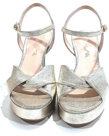 Sandali per Donna UNISA SANDALIA VESTIR DE PIEL CON TACON Y PLATAFORMA PLATINO