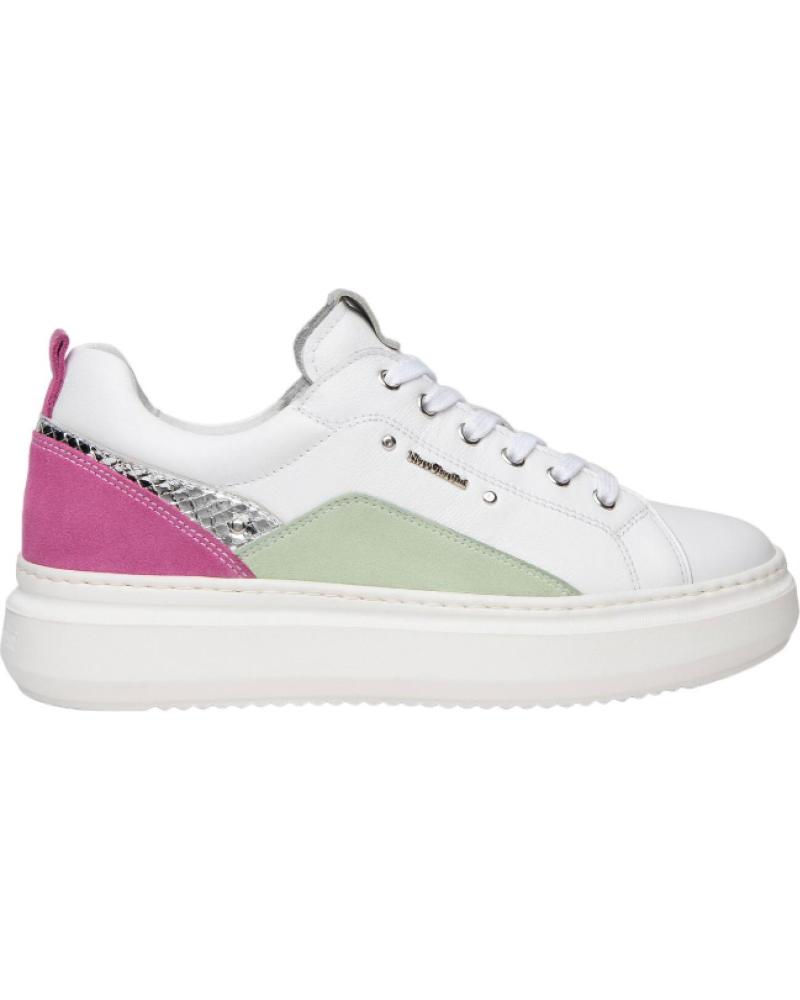 Zapatillas deporte pour Femme NERO GIARDINI CILE BIANCO VELOUR LIME F7127 E409910D BLANCO