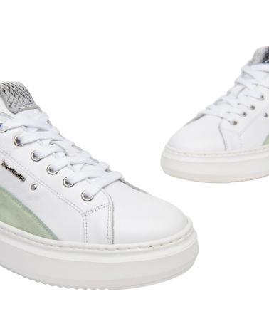 Zapatillas deporte pour Femme NERO GIARDINI CILE BIANCO VELOUR LIME F7127 E409910D BLANCO