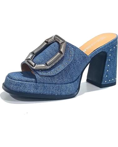 Sandalias de Mujer noa harmon SANDALIA DE PALA EN TEXTIL CON TACON Y PLATAFORMA JEANS