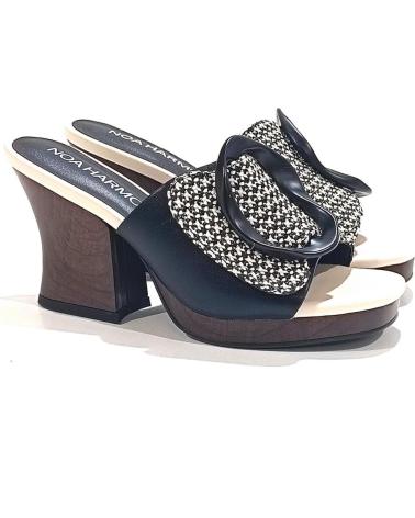 Sandalias de Mujer NOA HARMON SANDALIA DE PALA DE MATERIAL SINTETICO CON TACON Y PLATAFOR NEGRO BLANCO