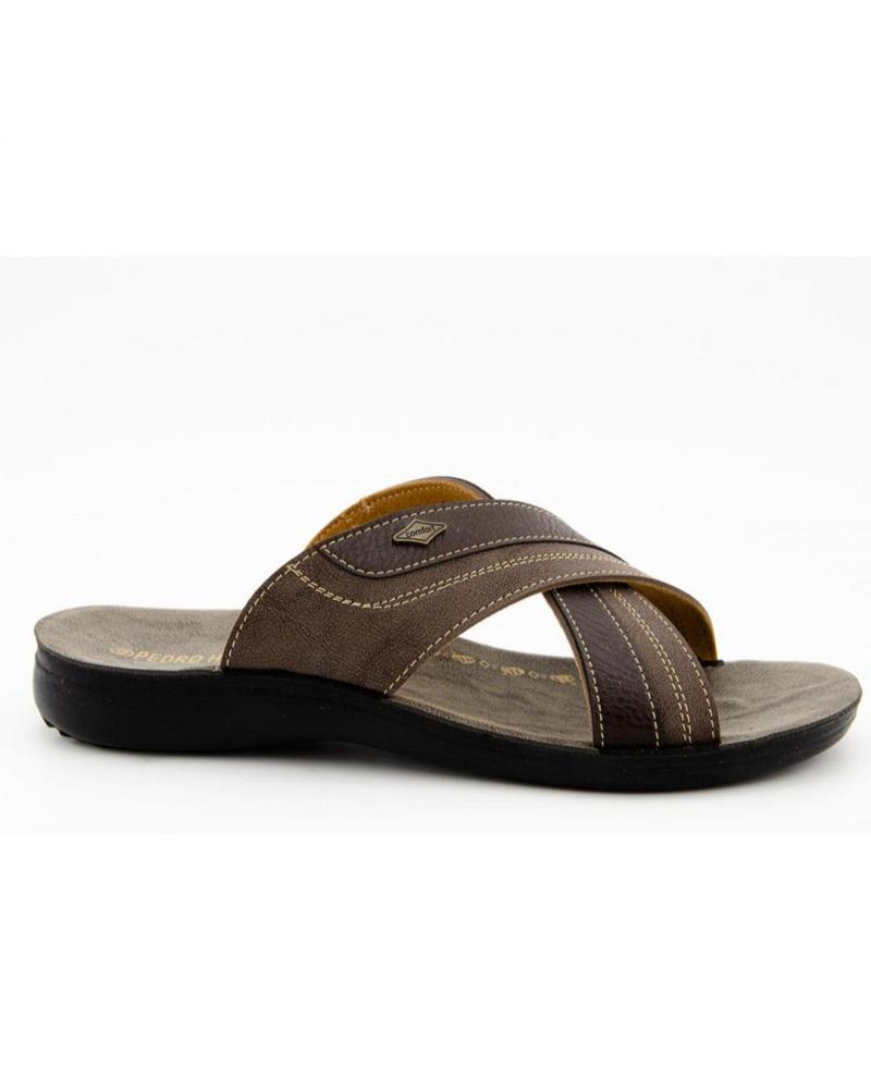 Sandalen für Herren L&R SHOES GENERICO - CHANCLA CRUZADA MARRON