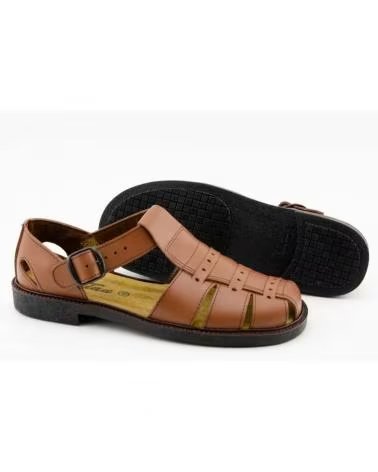 BUBBLE BOBBLE SANDÁLIAS DE COURO MD-4285 PARA HOMEM MARRON