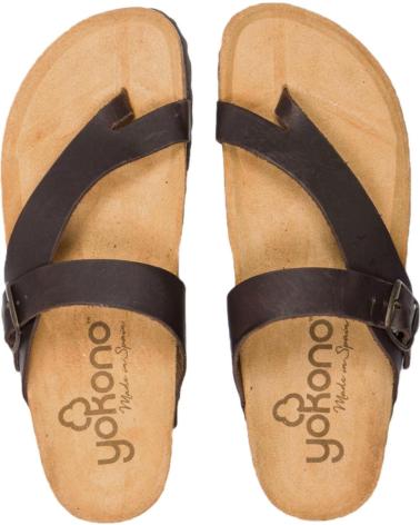ZEHENTRENNER-SANDALE YOKONO MACAM-203 BRAUN MIT KORKSOHLE SPRINTER MARRON