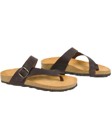 ZEHENTRENNER-SANDALE YOKONO MACAM-203 BRAUN MIT KORKSOHLE SPRINTER MARRON