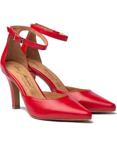 Zapatos de tacón de Mujer EVA MAÑAS SALON FIESTA PIEL 1488 ROJO