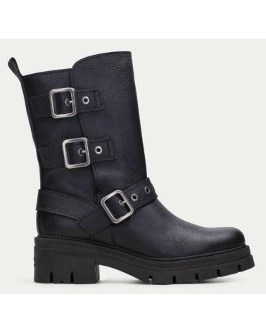 Botines de Mujer HISPANITAS BOTA BIKER TRES HEBILLAS ASHLEY NEGRO C003BLACK