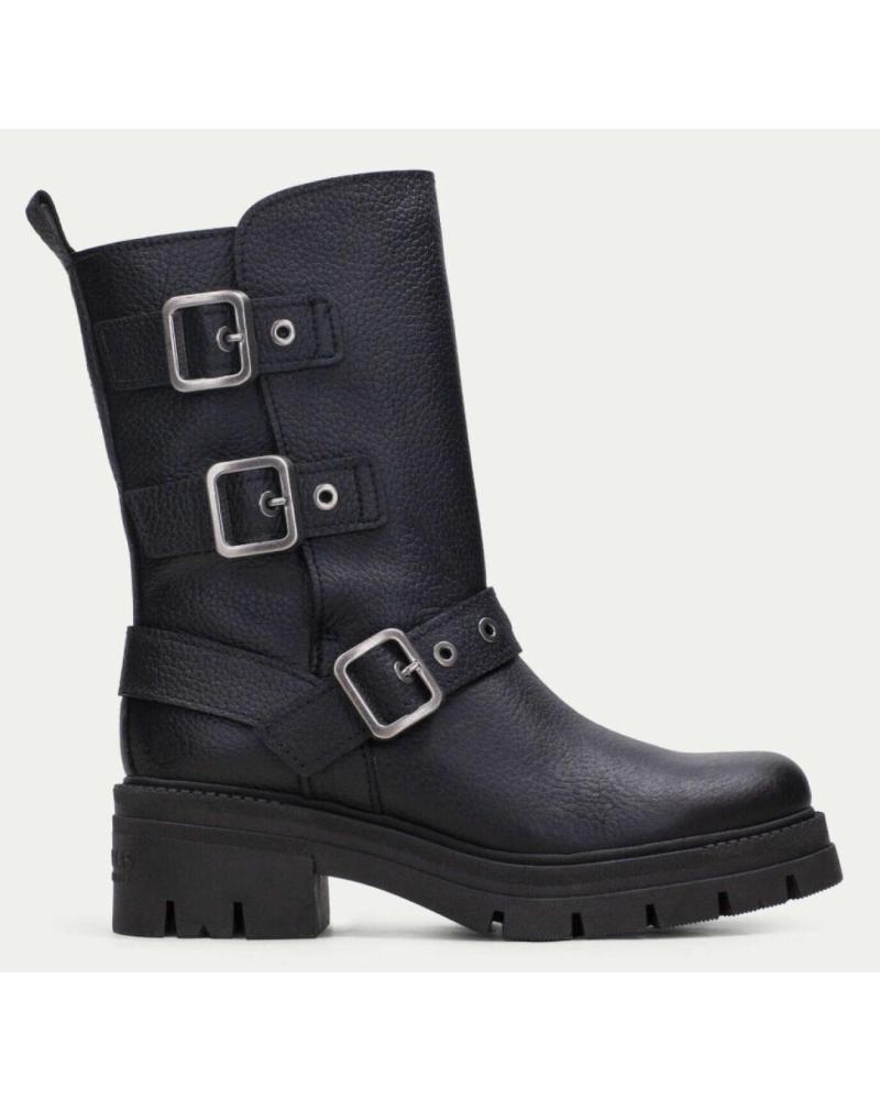 Botines de Mujer HISPANITAS BOTA BIKER TRES HEBILLAS ASHLEY NEGRO C003BLACK