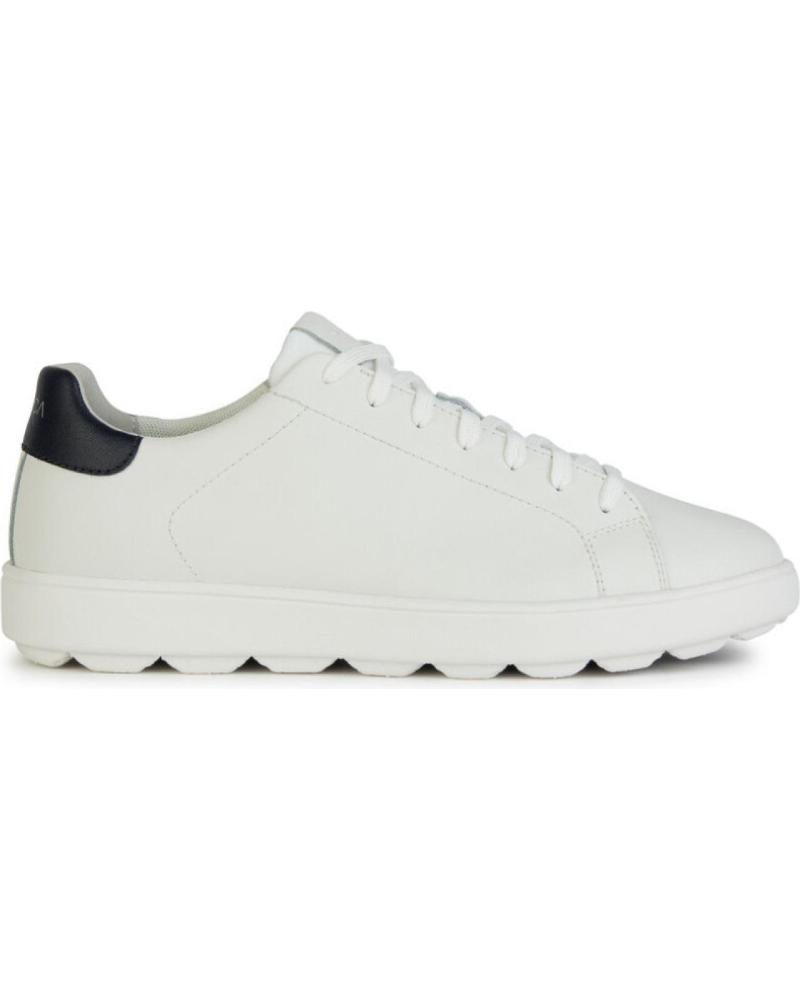 GEOX U45GPA 0009B TÊNIS BRANCOS COM DETALHE AZUL MARINHO BLANCO