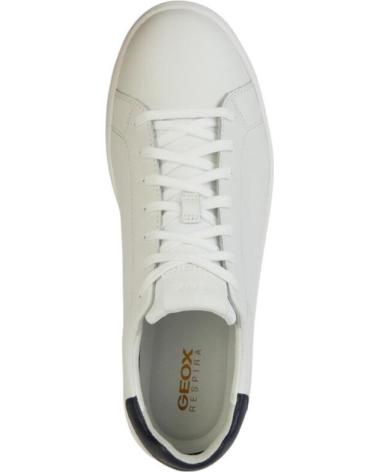 GEOX U45GPA 0009B TÊNIS BRANCOS COM DETALHE AZUL MARINHO BLANCO