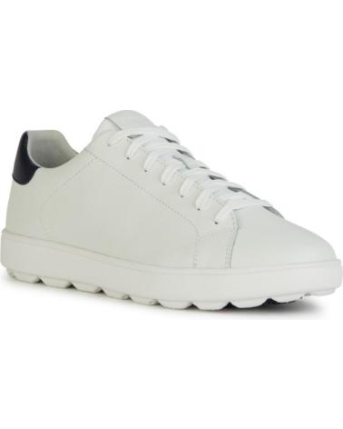 GEOX U45GPA 0009B TÊNIS BRANCOS COM DETALHE AZUL MARINHO BLANCO