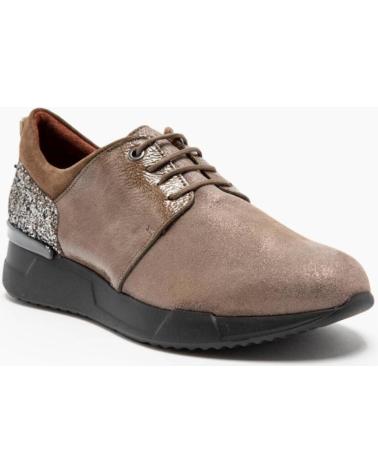 HISPANITAS BLUCHER TAUPE AUS LEDER UND LACKLEDER TAUPE