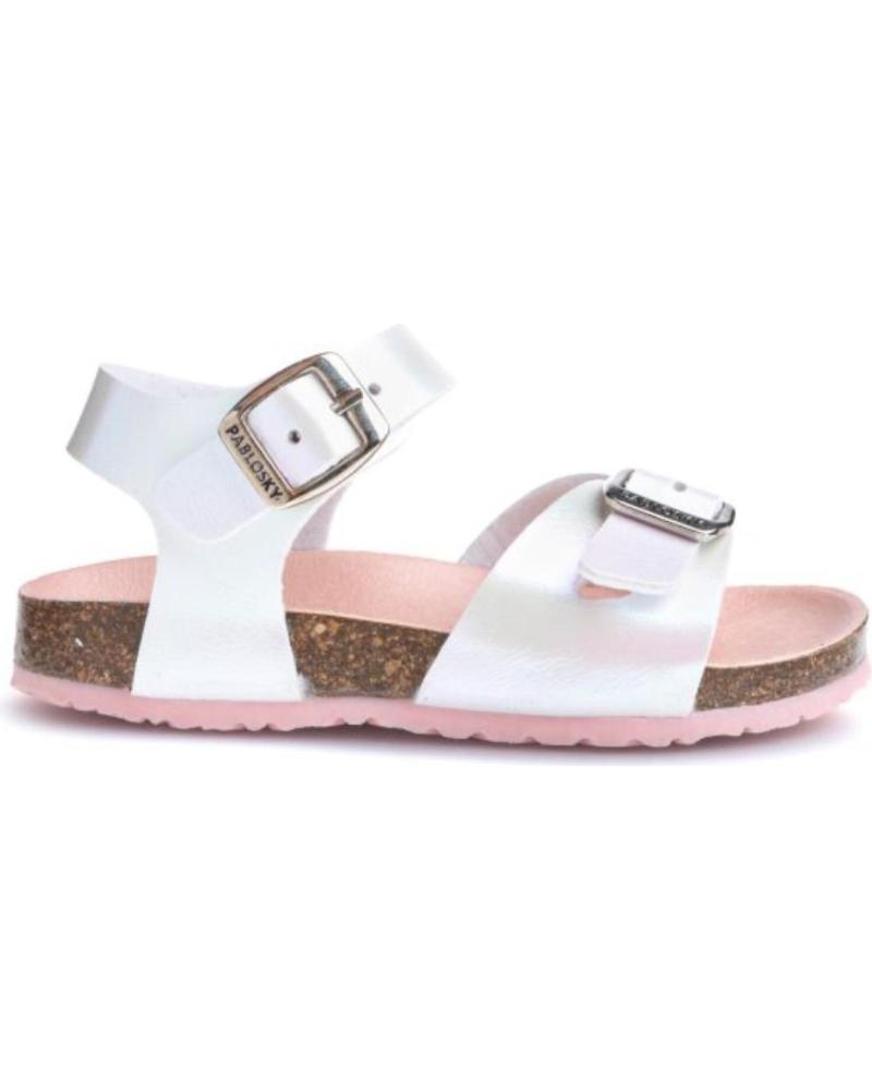 PABLOSKY SANDALIA BIO CON HEBILLAS PARA NINA 428300 COLOR IZADO METAL