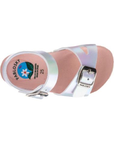PABLOSKY SANDALIA BIO CON HEBILLAS PARA NINA 428300 COLOR IZADO METAL