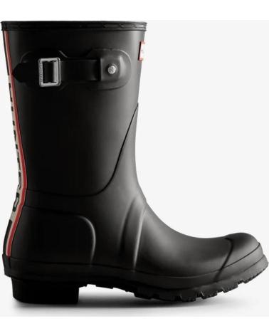 STIVALI CORTI HUNTER WELLINGTON BACKSTRAP NERI DA DONNA NEGRO