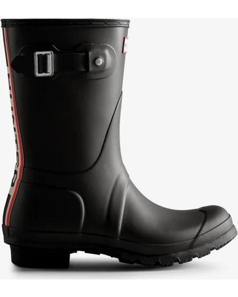 STIVALI CORTI HUNTER WELLINGTON BACKSTRAP NERI DA DONNA NEGRO