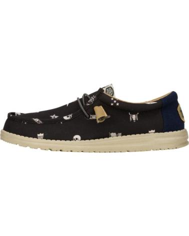 Zapatos de Hombre HEY DUDE HOMBRE MOCASINES WALLY STARS N SKULLS PRINT NEGRO