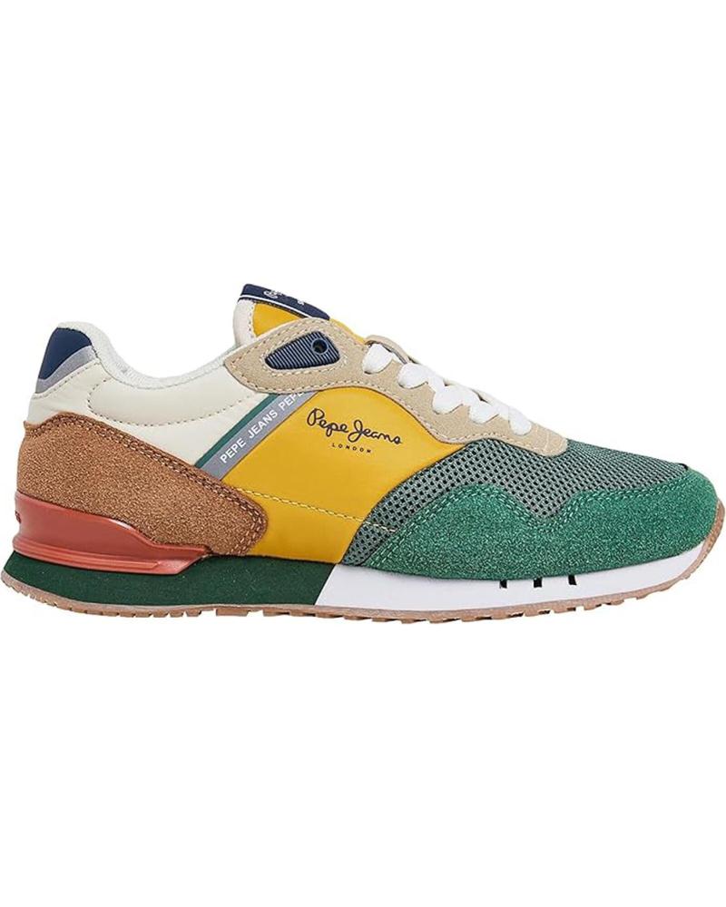 Sportif pour Femme et Garçon PEPE JEANS SNEAKERS LONDON URBAN B PBS40002 KAKI