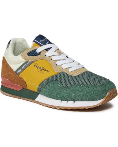 Sportif pour Femme et Garçon PEPE JEANS SNEAKERS LONDON URBAN B PBS40002 KAKI