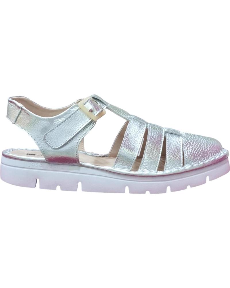 Sandalias de Mujer JOSE SAENZ CANGREJERA PIEL PLATA METAL PLATA