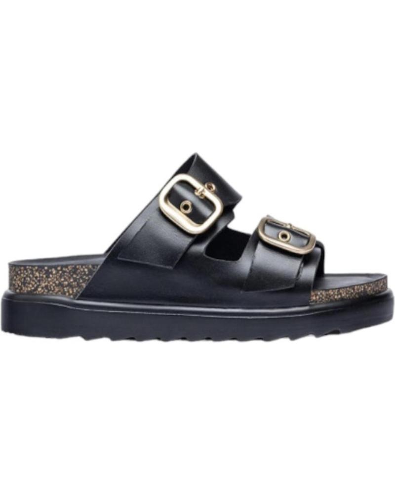 YOKONO SANDALIA DE PIEL CON HEBILLAS PARA MUJER TUNEZ-130 COLOR NEG NEGRO