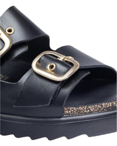 YOKONO SANDALIA DE PIEL CON HEBILLAS PARA MUJER TUNEZ-130 COLOR NEG NEGRO