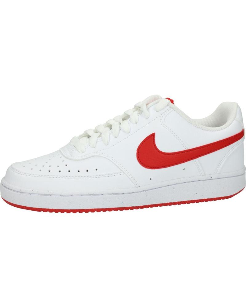 NIKE COURT VISION LOW NEXT NATURE HF1744-101 WHITE-RED SNEAKERS BLANCO-ROJO