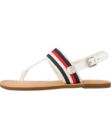 Sandali per Donna TOMMY HILFIGER SANDALIAS MUJER MODELO FLAT SANDAL CORPORATE COLOR BLANCO YB YBL