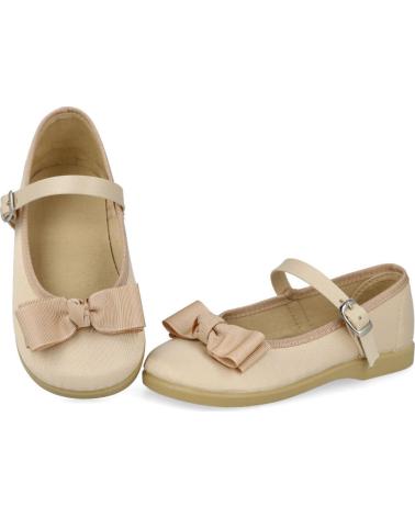 ANDREA RUIZ 980 BEIGE CANVAS MARY JANE SCHUHE MIT SCHLEIFE BEIG