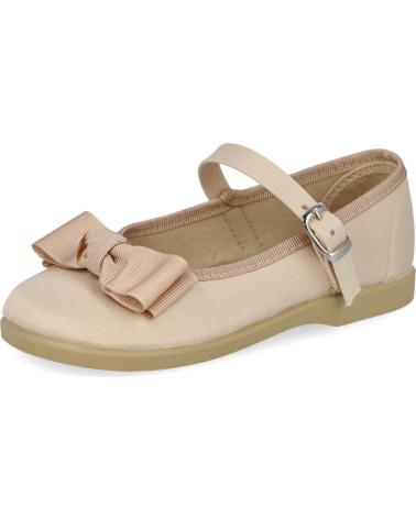 ANDREA RUIZ 980 BEIGE CANVAS MARY JANE SCHUHE MIT SCHLEIFE BEIG