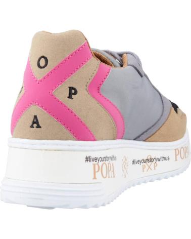 POPA ZAPATILLAS MUJER MODELO LMANZOR CONCHET COLOR GRIS NEGRO