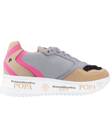 POPA ZAPATILLAS MUJER MODELO LMANZOR CONCHET COLOR GRIS NEGRO