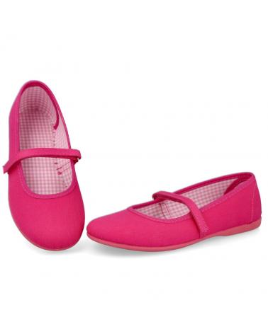 Sapatos de Menina ANDREA RUIZ 750 MERCEDITAS DE LONA PARA NIÑAS FUXIA