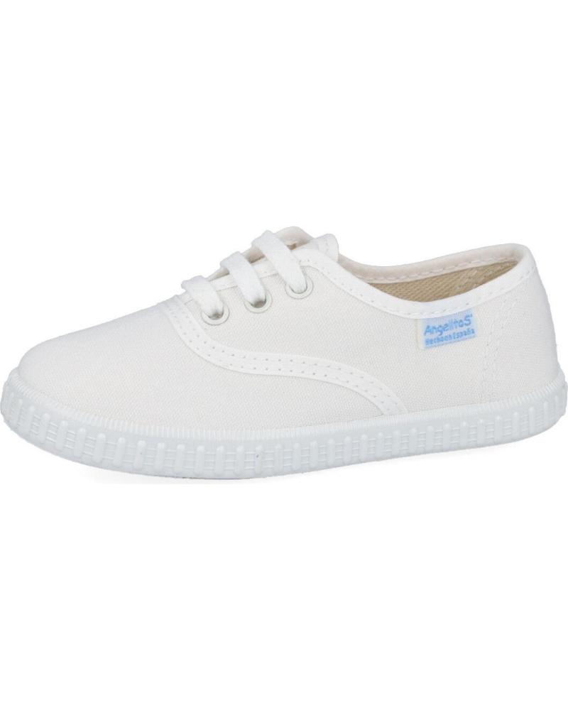 Sapatos de Menino ANGELITOS 121 ZAPATILLAS DE CORDONES PARA NIÑO BLANCO