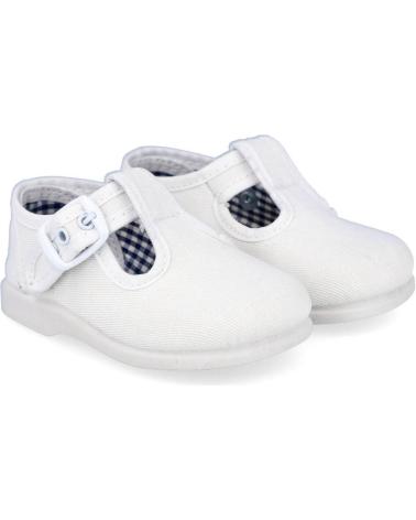 Zapatos de Niño ANDREA RUIZ 952 PEPITOS LONA NIÑO BLANCO